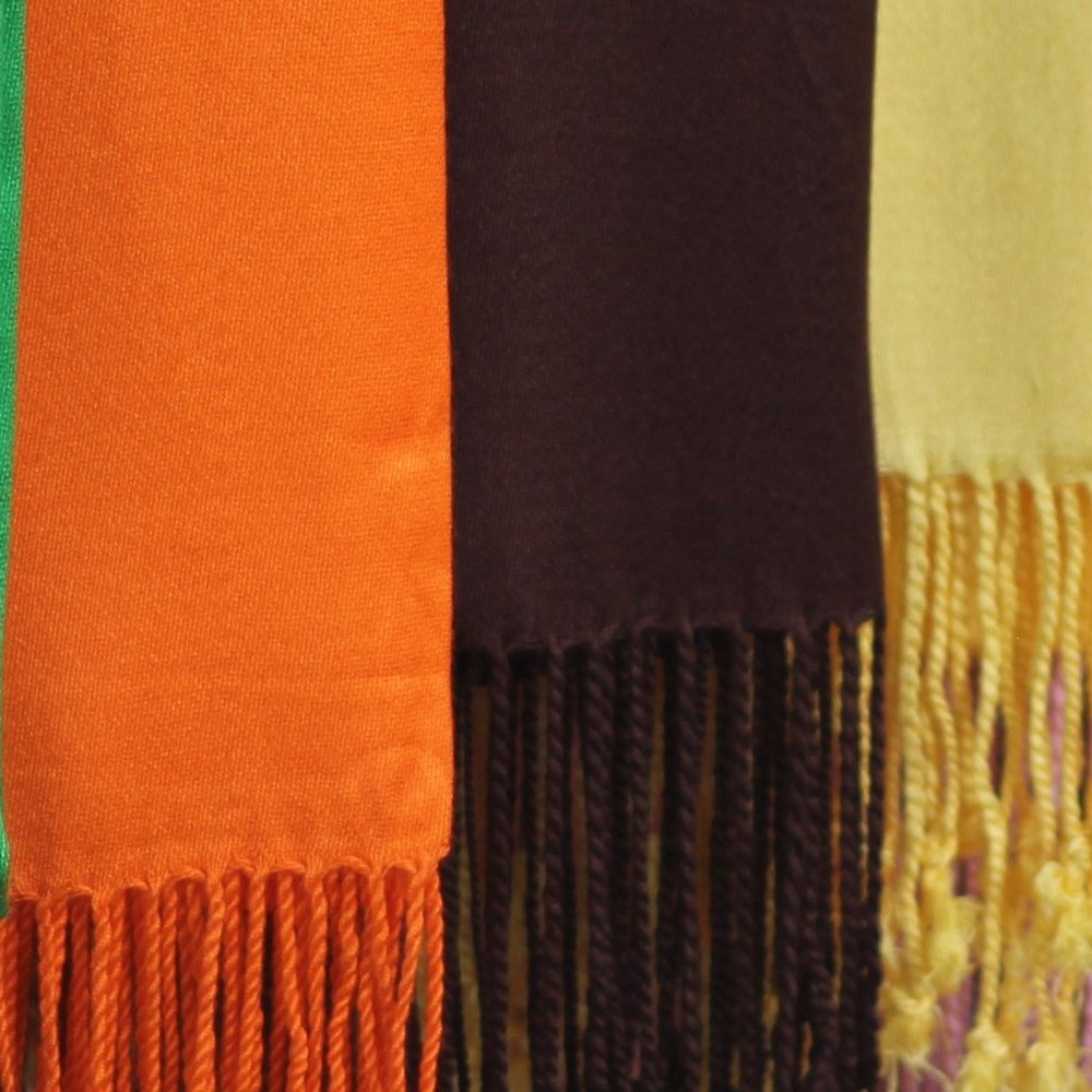 3NWT PASHMINA SCARF SET IN BROWN, ORANGE  & YELLOW